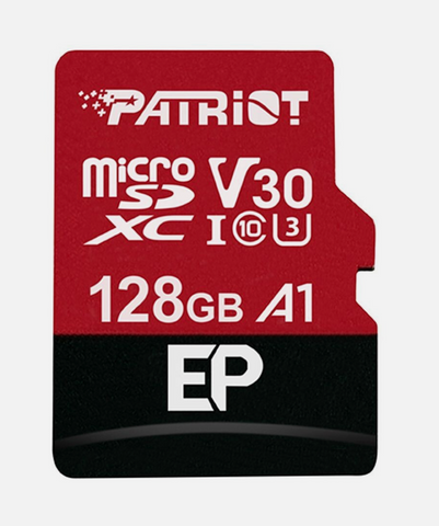 MicroSD 128GB Patriot EP V30 card with JeVois-Pro software pre-loaded